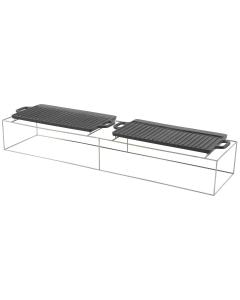 Set of 2 Griddles with Brackets for Rectangle Fire Pit Table