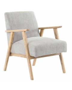 Hereford Mid Century Style Armchair in Pebble Linen