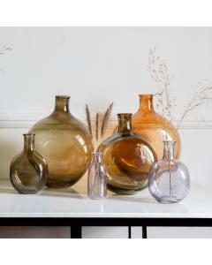 Kamari Brown Glass Bottle Vase Large