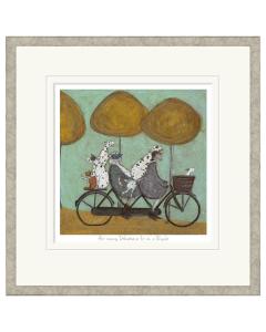 How Many Dalmations Fit On A Bicycle? by Sam Toft - Limited Edition Framed Print