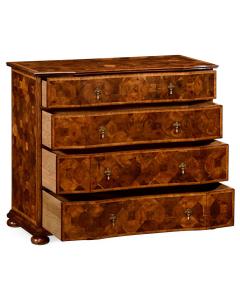 Oyster veneer large chest of drawers