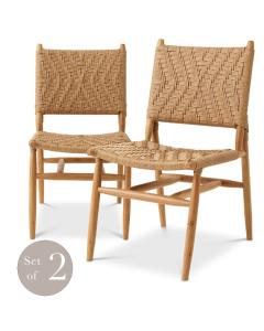 Outdoor Dining Chair Laroc Natural Teak | Set of 2