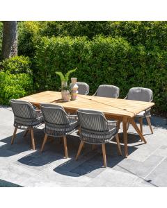 Outdoor Sempre 6 Seater Dining Set with Teak Table Bel Air