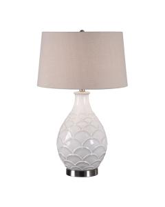  Camellia Glossed White Table Lamp