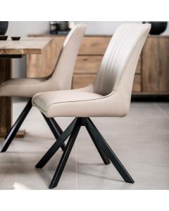 Chloe Taupe Faux Leather Dining Chair