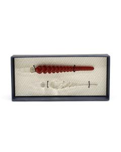Traditional Dip Calligraphy Double Pen Set - Red Glass