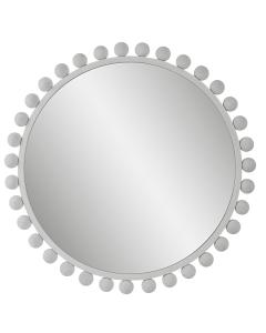  Cyra White Round Mirror