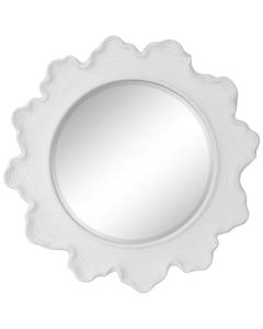  Sea Coral White Round Mirror