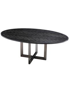 Melchior Oval Dining Table in Charcoal