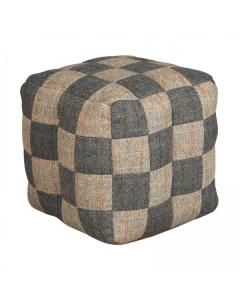 Patchwork Bean Bag in Mixed Wool - Grey