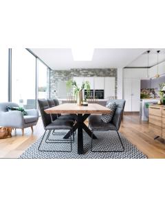 Pavilion Chic Dining Table Hoxton in Oak with Industrial Leg