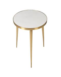 Pavilion Chic Side Table with Concrete Top - White
