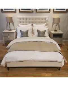Prado Bed Linen - White/Sand