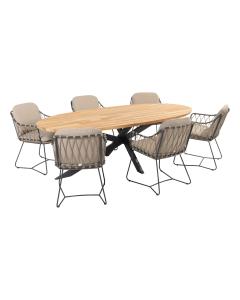 Outdoor 6 Seat Dining Set Prego & 240cm Table