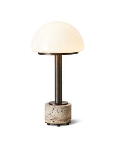 Mushroom Mini Lamp - Gray Travertine