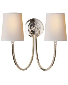 Reed Double Wall Light | Polished Nickel