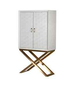 Carr Faux Shagreen Drinks Cabinet in Ivory