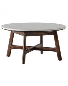 Round Coffee Table Plaza with Marble Top