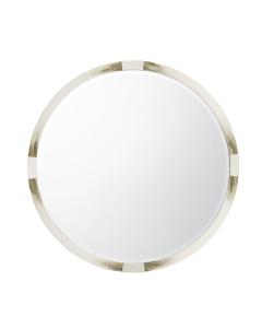 Cutting Edge Round Wall Mirror in White