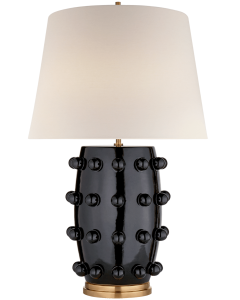Linden Medium Lamp | Black Porcelain