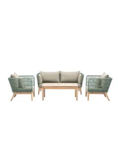 Carlo Outdoor Lounge Set Woven Rope Green