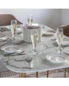 Eldo Dining Table White Marble Effect 160cm