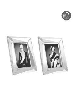 Picture Frame Obliquity L set of 2 Clear Crystal Glass