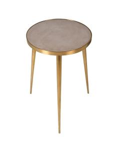 Pavilion Chic Side Table with Concrete Top - Latte Brown