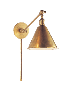 Boston Functional Single Arm Library Light | Antique Brass