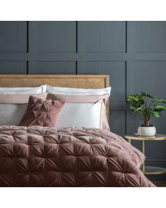 Cosy Blush Pink Velvet Bedspread