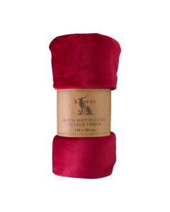 Monmouth Rolled Flannel Fleece Throw in Red