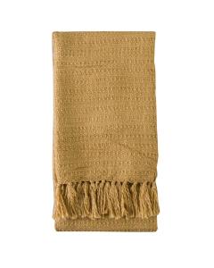 London Acrylic Knitted Throw in Sand Yellow