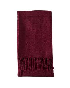 London Acrylic Knitted Throw in Claret Red