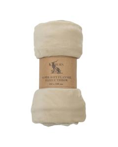 Monmouth Rolled Flannel Fleece Throw in Oatmeal