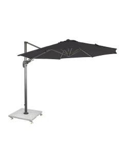 Chichester Premium 3m Grey Round Side Post Parasol with Protective Cover and Wheeled Base