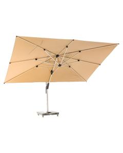 Set Winchester Sand Rectangle Side Post Parasol with Protective Cover 4m X 3m Inc Base