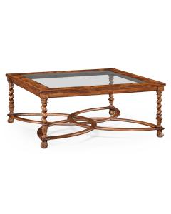 Large Square Coffee Table Oyster - Glass Top