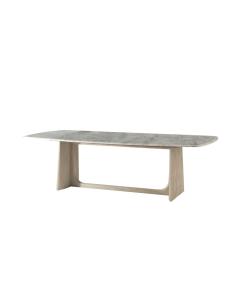 Wooden Dining Table Marble Top Large