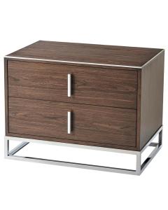 Bedside Table Blain in Macadamia & Nickel