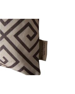 Cocoa Greek Key Square Scatter Cushion