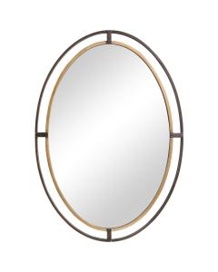 Contrast Oval Mirror Bronze & Gold