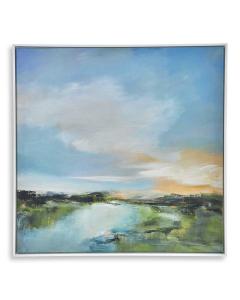 The River Glows Framed Canvas