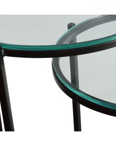 Orbit Nesting Side Tables Black & Glass