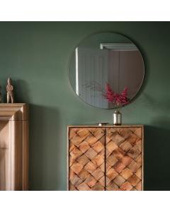 Round Wall Mirror Sane with Silver Frame