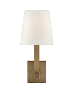 Square Tube Single Wall Light | Antiqued Brass
