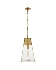 Robinson Large Pendant | Antique Brass & Seeded Glass