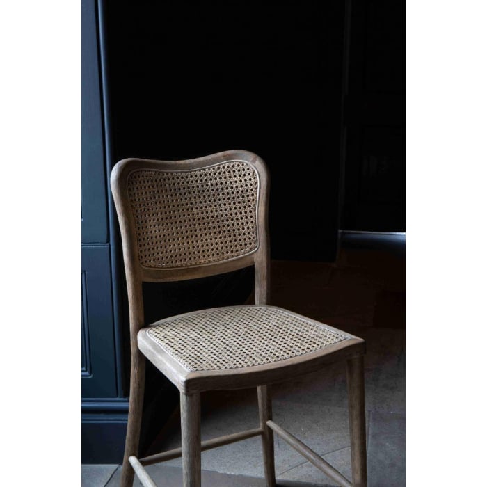 Anouk Barstool with Upholstered Seat Pad Natural Linen