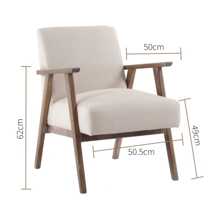 Hereford Natural Linen Armchair Pavilion Broadway