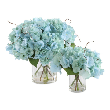 Tranquil Blooms In Glass Vases Set of 2